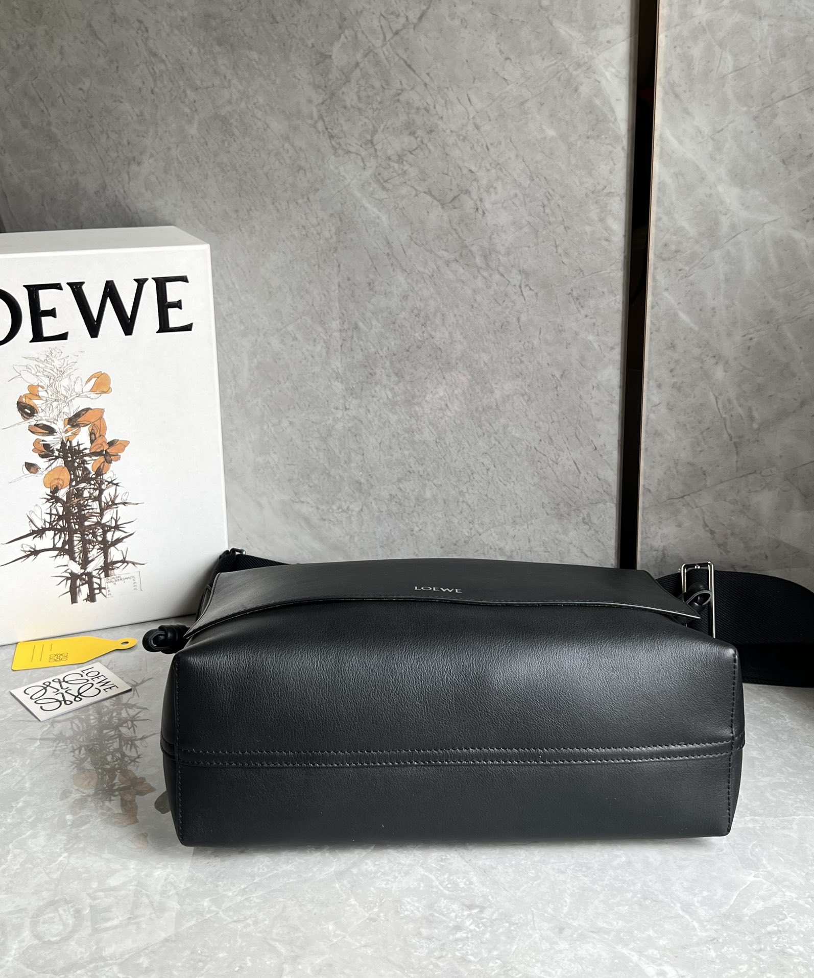 Loewe Flamenco Satchel in Shiny Supple Calfskin Black